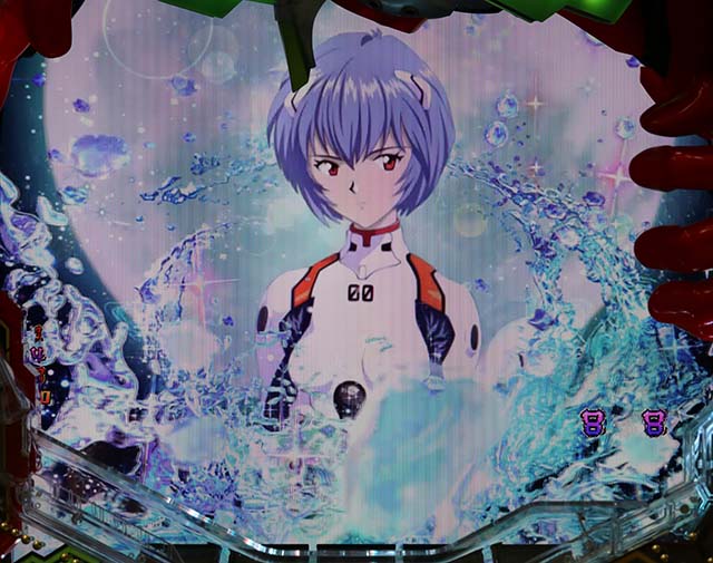 エヴァ決戦真紅・リーチ後予告・背景予告