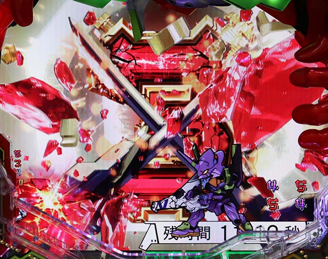 エヴァ決戦真紅・リーチ前予告・コア予告