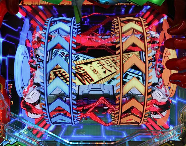 エヴァ決戦真紅・決戦ステージ中・パネル回転あおり予告