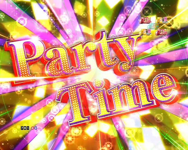 乗物娘WITHサイバージャパンダンサーズ・CJDモード中・Party Time発生でリーチ昇格