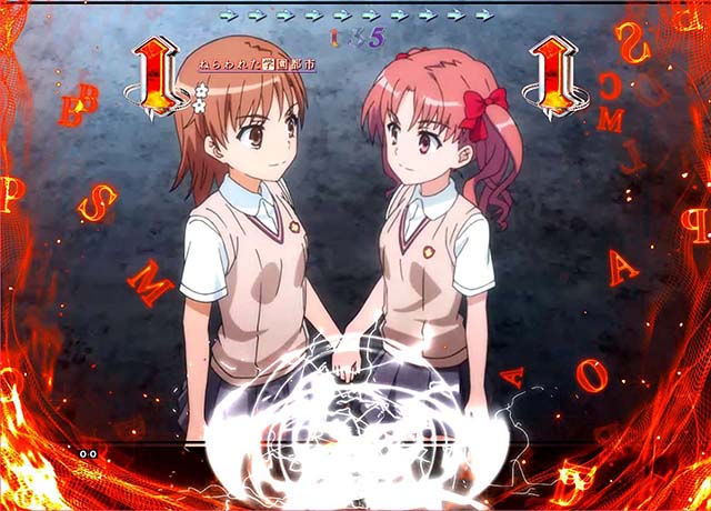 ぱちんこ・とある魔術の禁書目録・御坂美琴ST中・美琴＆黒子リーチ