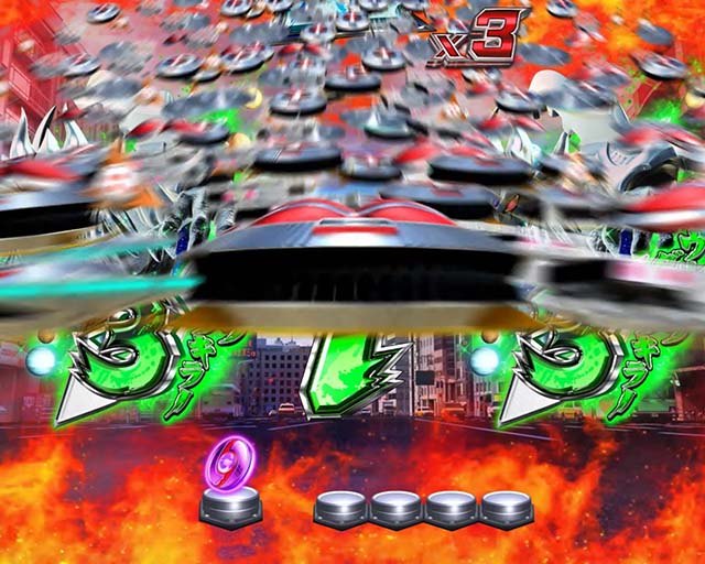 ウルトラセブン超乱舞・リーチ後予告・UFO群予告