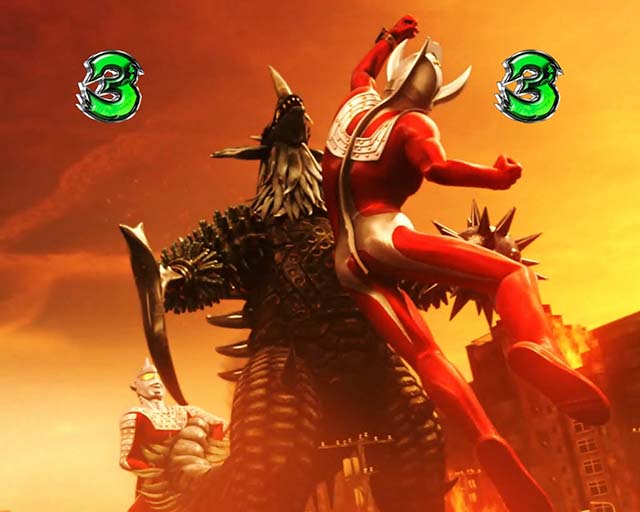 ウルトラセブン超乱舞・共闘バトルリーチ・ウルトラマンタロウ共闘リーチ（VSタイラント）