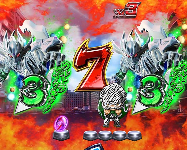 ウルトラセブン超乱舞・プレミアム演出・リーチ後デバイス予告・ゼブラ柄泥棒