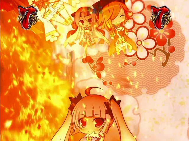 戦国恋姫・リーチ後予告・ミニキャラハリケーン予告