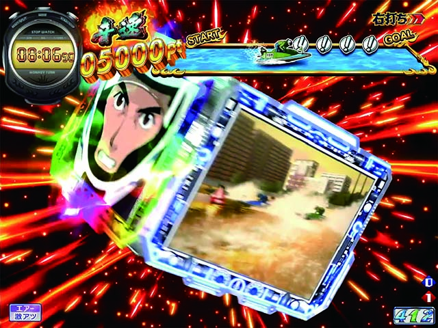 モンキーターンV（5）・SG RUSH・1周目・第1ターンマーク旋回〜バックストレッチ（4回転目）