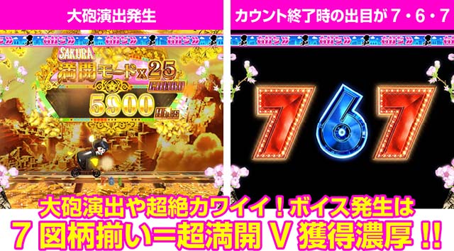 AKB48桜甘デジ・満開モード中・大当り濃厚演出