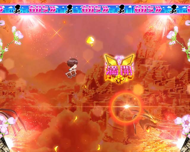 AKB48桜甘デジ・満開モード中・大当り濃厚演出