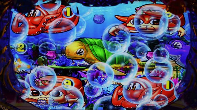 大海物語4スペシャルブラック（大海4ブラック）全ステージ共通予告・泡予告（ラグーンステージ）