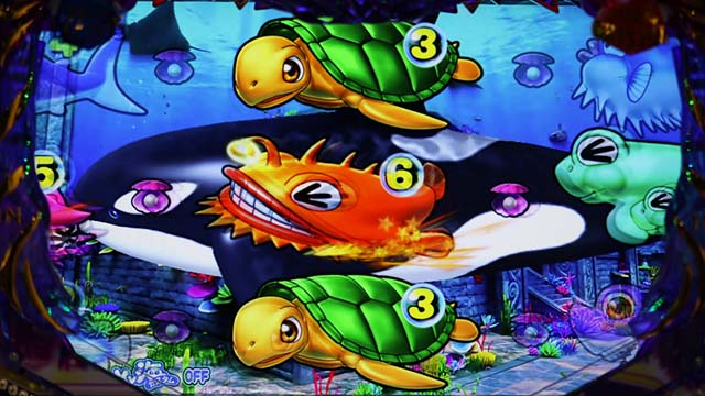 大海物語4スペシャルブラック（大海4ブラック）アトランティスステージ専用予告イルカ予告