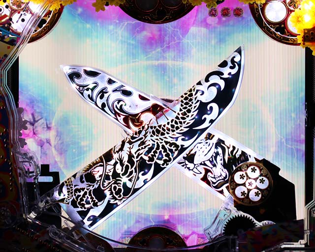 花の慶次漆黒通常時リーチ前＆後予告信頼度（モード共通）・花連続演出