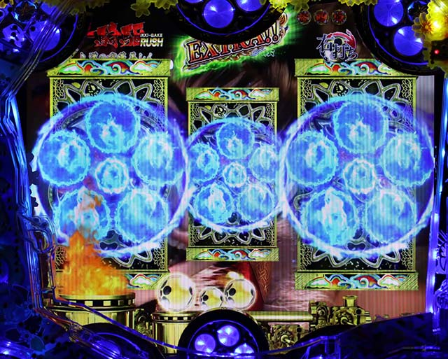 花の慶次漆黒一騎駆RUSH中予告信頼度・家紋図柄連続演出