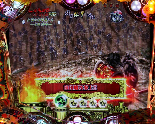 花の慶次漆黒一騎駆RUSH中予告信頼度・画面下部領域演出