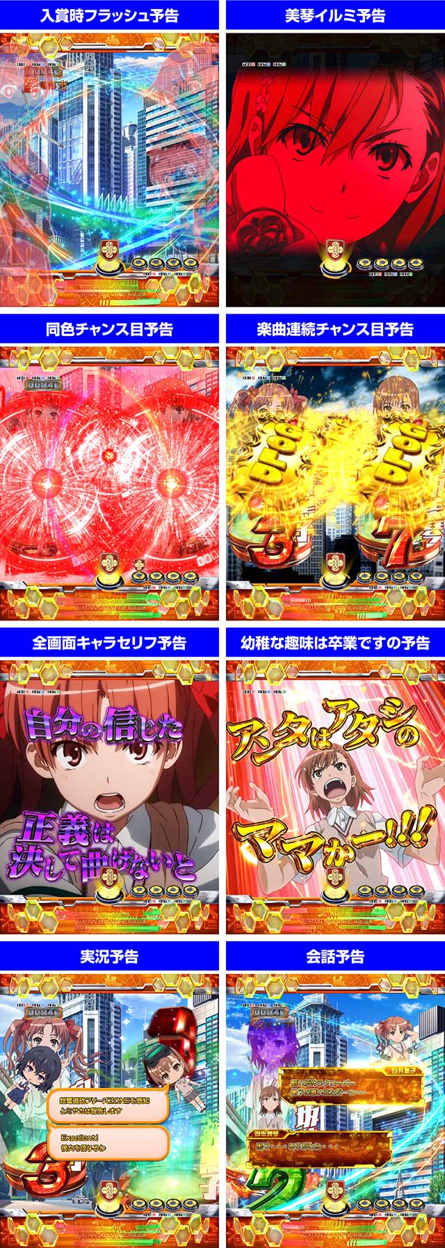 ぱちんこ・とある科学の超電磁砲（レールガン）・リーチ前予告（その他）