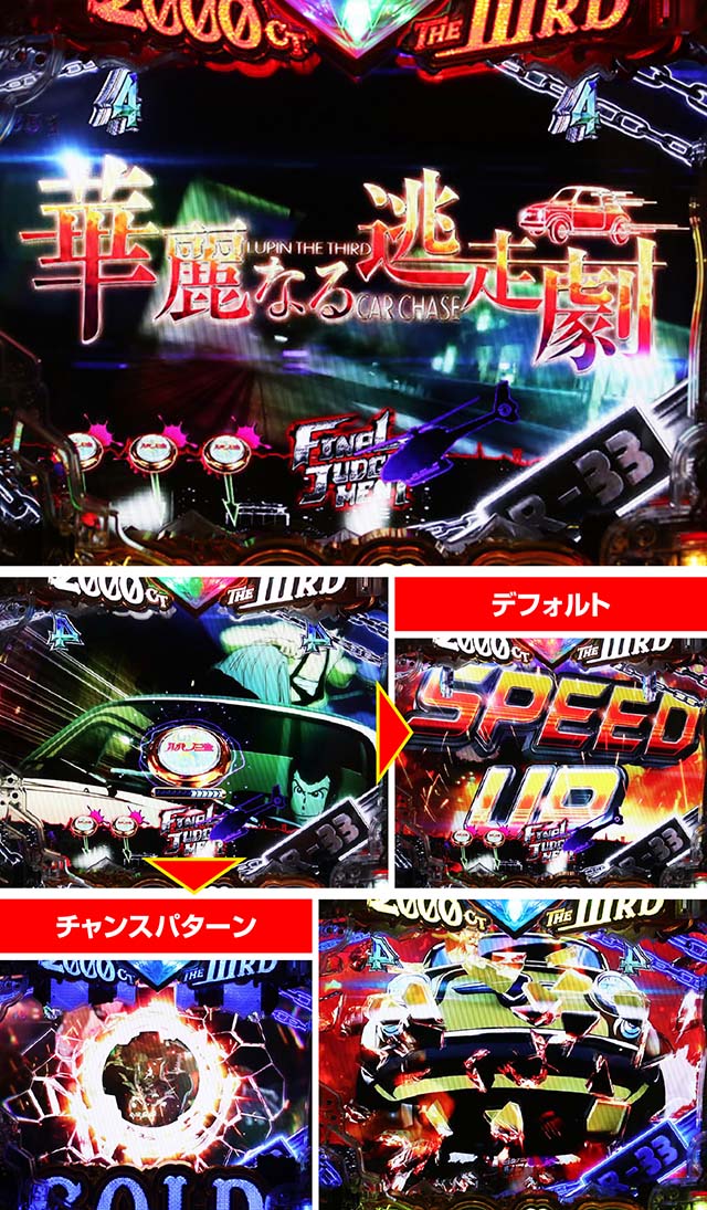 ぱちんこ・ルパン三世2000カラットの涙・カーチェイスSPリーチ