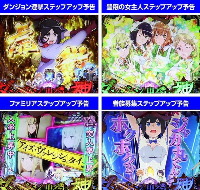 ダンジョンに出会いを求めるのは間違っているだろうか(ぱちんこダンまち)・リーチ前予告