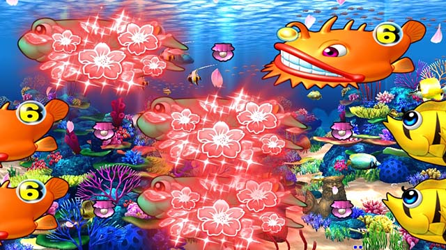 スーパー海物語IN沖縄5（沖海5）・モード共通・チャンス目予告