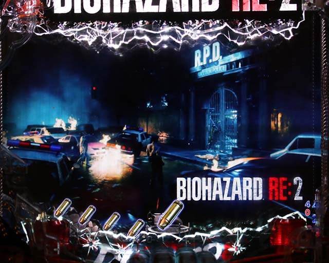 ぱちんこ・バイオハザード RE:2・リーチ前予告