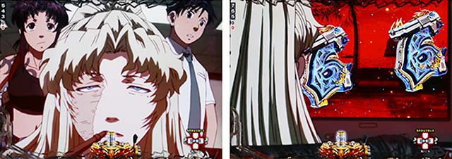 ぱちんこ・ブラックラグーン4・リーチ前予告