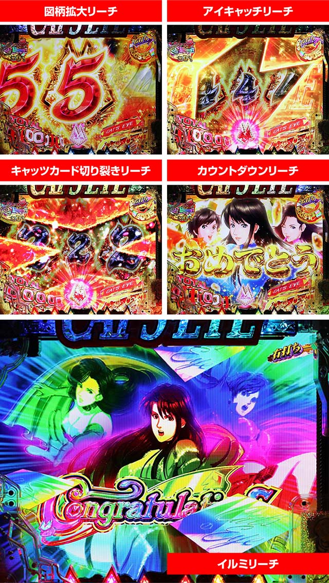 ぱちんこ(スマパチ)・キャッツアイ・主要リーチ