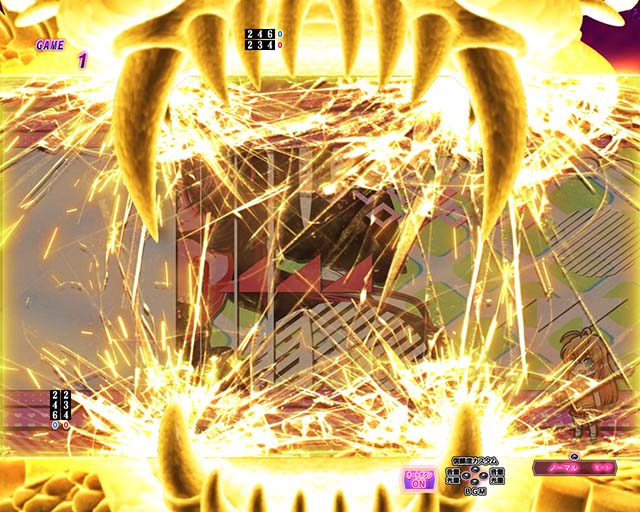 ぱちんこ・真一騎当千桃園の誓い・リーチ前予告