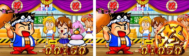 ぱちんこ・ドラム花火の源さん・昇格演出