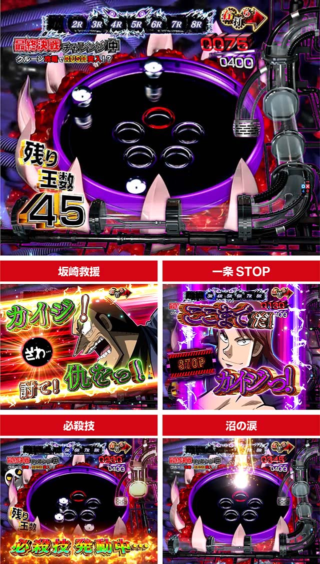 ぱちんこ・弾球黙示録カイジ沼5・通常時・大当りの種類