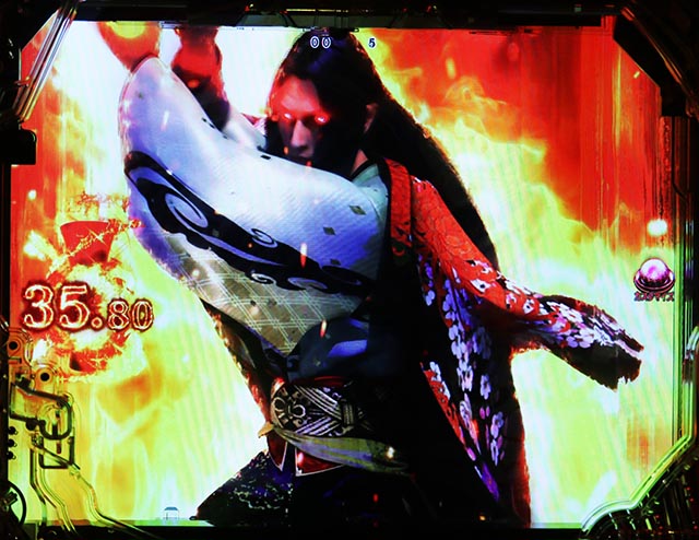 ぱちんこ・真座頭市物語・リーチ前予告