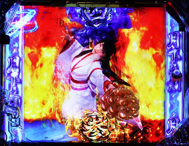 ぱちんこ・真座頭市物語・リーチ後予告