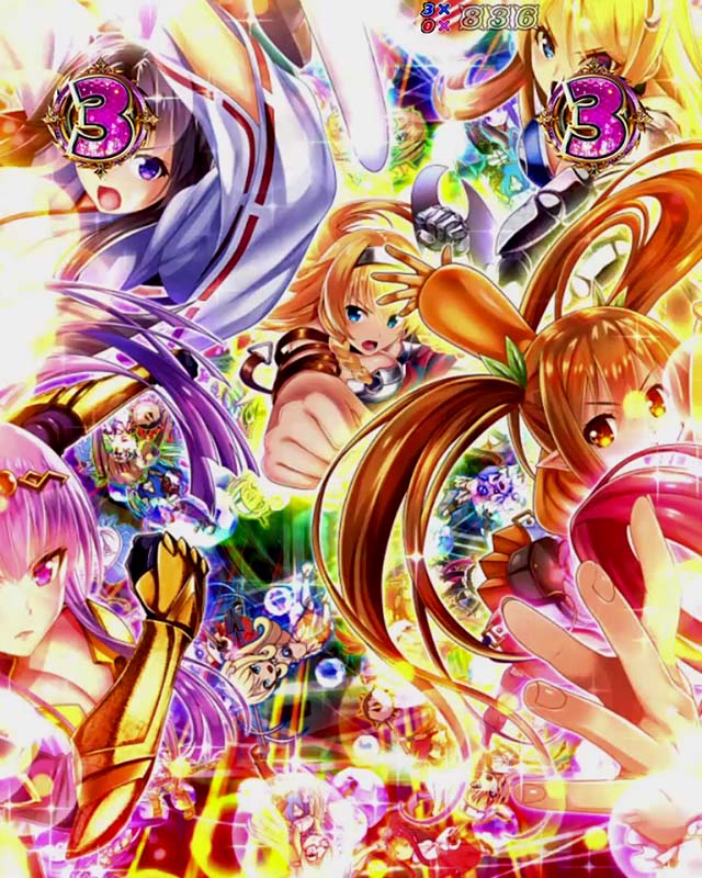 ぱちんこ・クイーンズブレイド4UNLIMITED・リーチ後予告