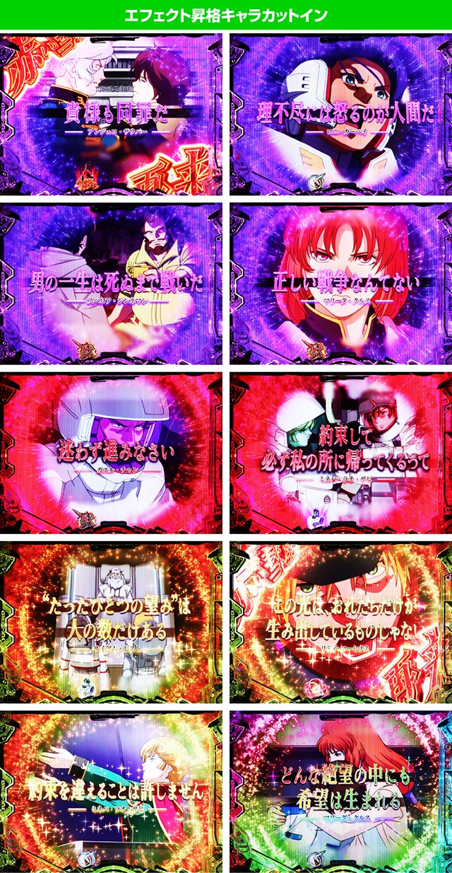 ぱちんこ・機動戦士ガンダムユニコーン再来-白き一角獣と黒き獅子-（ユニコーン2）・4大キーポイント演出