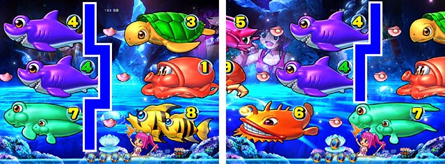 ぱちんこ・スーパー海物語IN地中海2・ミラージュモード中・主要演出