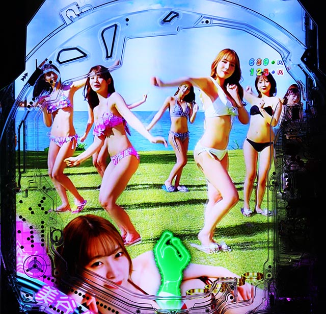 ぱちんこ・ジューシーハニー極嬢・リーチ前予告