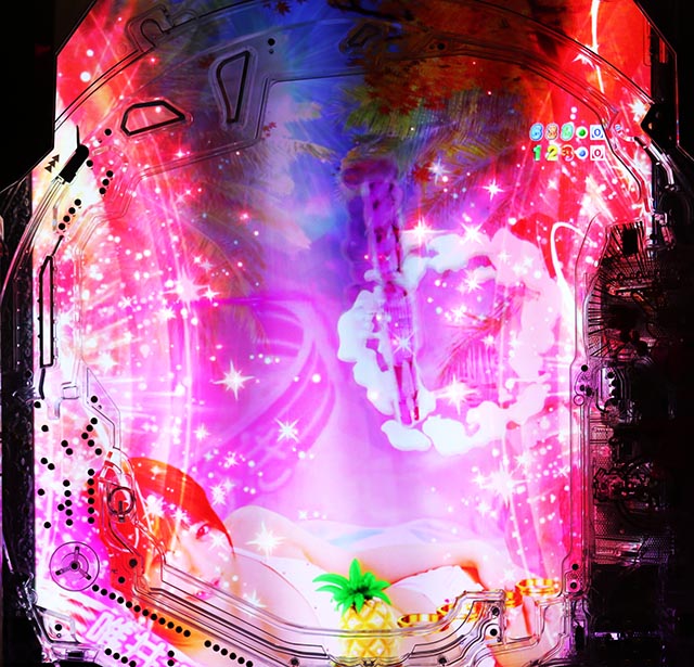 ぱちんこ・ジューシーハニー極嬢・リーチ前予告