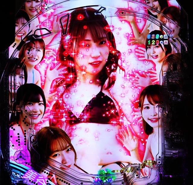 ぱちんこ・ジューシーハニー極嬢・リーチ前予告