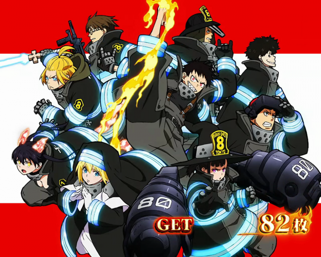 設定6・グラフ】スマスロ『Lパチスロ炎炎ノ消防隊』初当り・終了画面