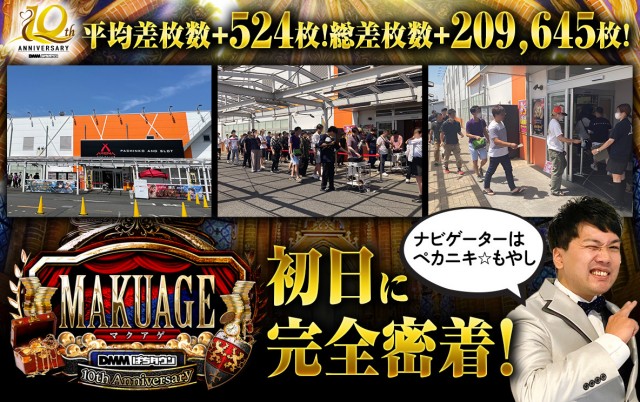 総差枚+209,645枚、平均差枚+524枚⁉ 大興奮の『MAKUAGE』取材に完全