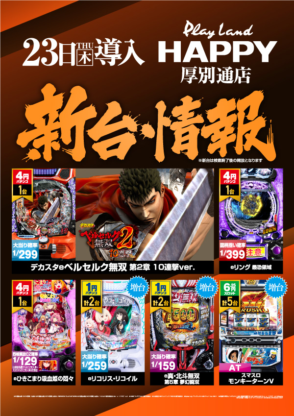 プレイランドハッピー厚別通店の最新情報画像