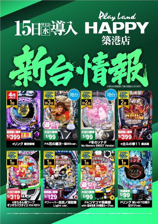 プレイランドハッピー築港店の最新情報画像