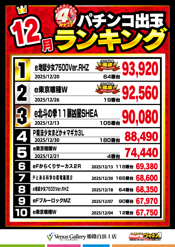 ヴィーナスギャラリー姫路白浜Ⅰ店の最新情報画像