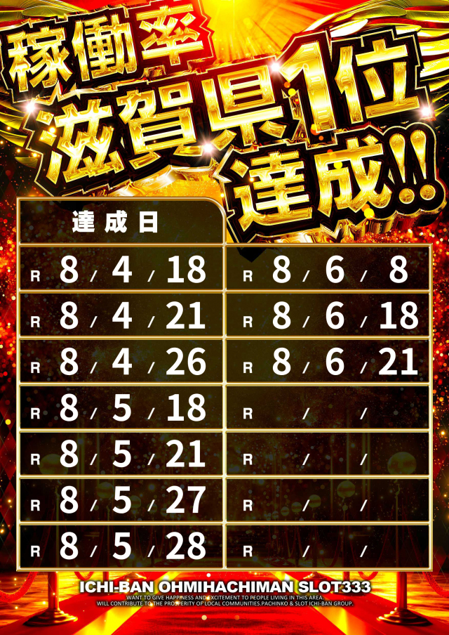 ICHI-BAN近江八幡店 SLOT333の最新情報画像
