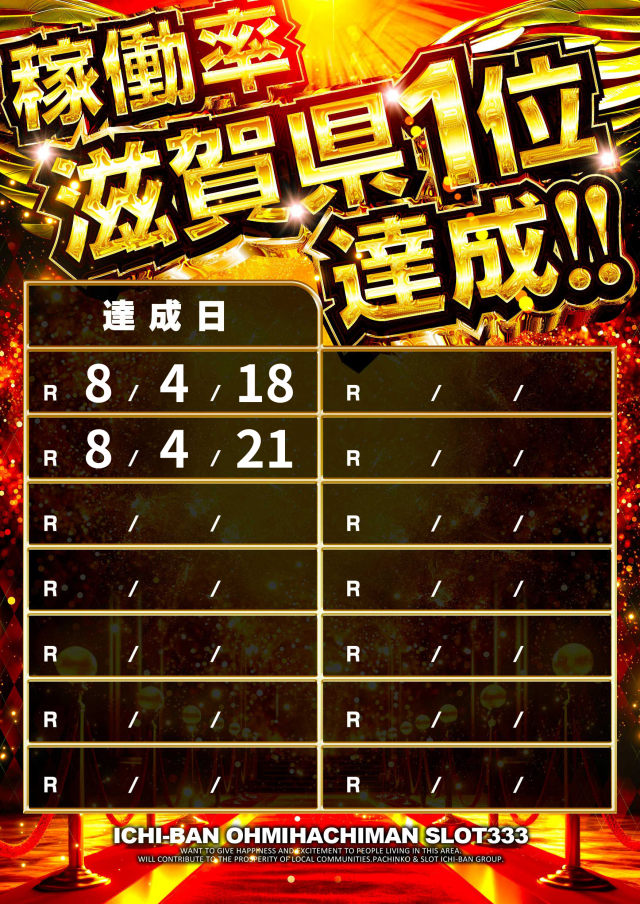ICHI-BAN近江八幡店 SLOT333の最新情報画像