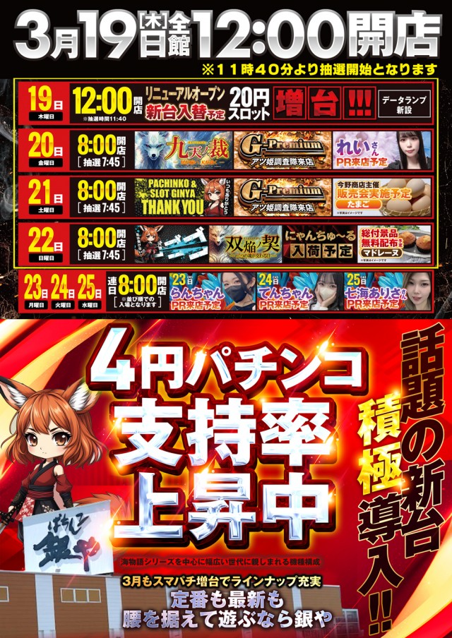 ぱちんこ銀やの最新情報画像