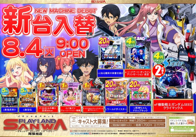 プレイランドサンワ尾張旭店の最新情報画像