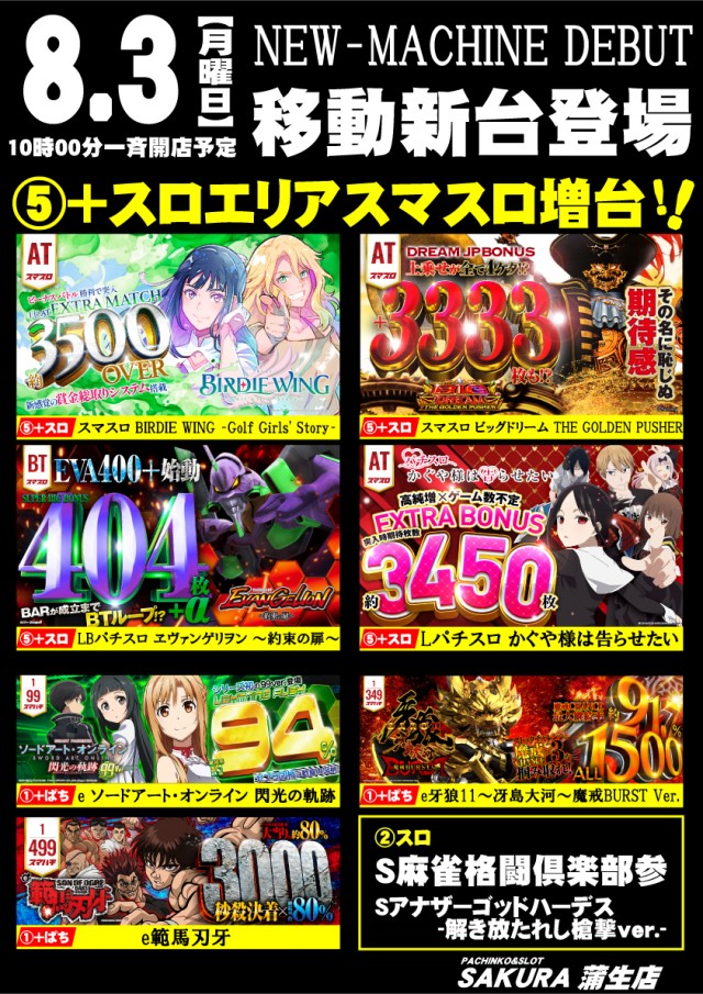 パチンコサクラ蒲生店の最新情報画像