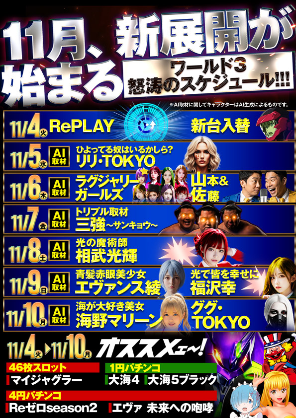 ワールド3の最新情報画像