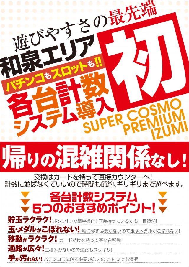 SUPER COSMO PREMIUM 和泉店 の最新情報画像