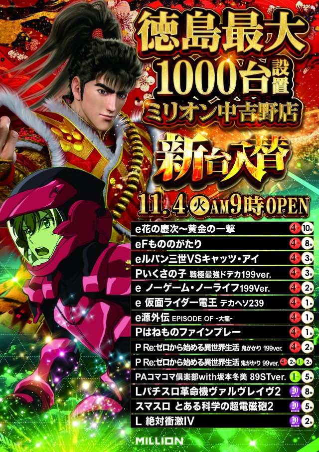 ミリオン中吉野店の最新情報画像