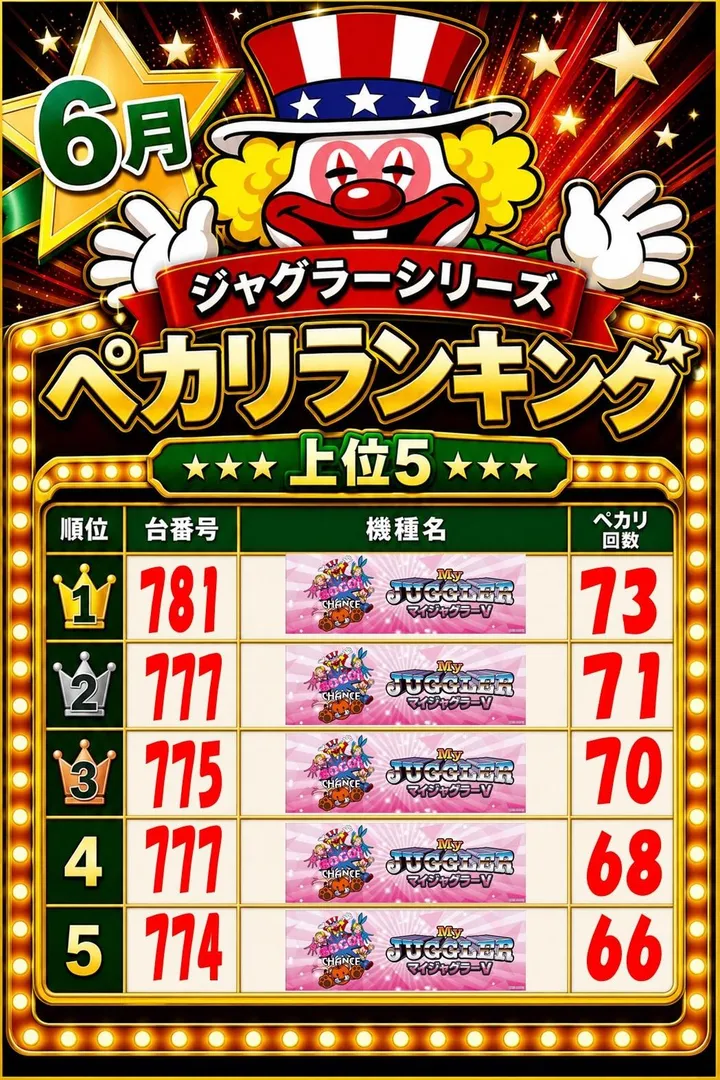 コトブキプラス平野店のパチスロ出玉ランキング