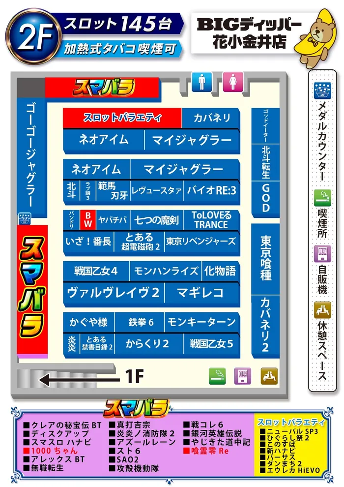 BIGディッパー花小金井店のフロアマップ5
